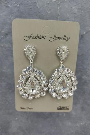Wholesale Canis Model Bridal Crown and Shuttle Stone Earrings