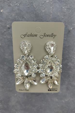 Wholesale Canis Model Bridal Crown and Shuttle Drop Stone Earrings