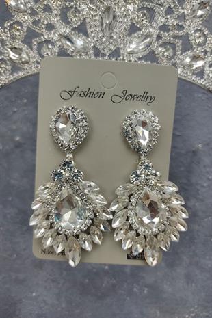 Wholesale Heaven Model Bridal Crown and Drop Stone Earrings