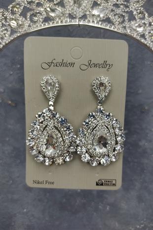 Wholesale Heaven Model Bridal Crown and Shuttle Stone Earrings