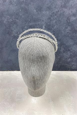 الجملة صف مزدوج قطع كريستال الشعر التبعي تاج الزفاف