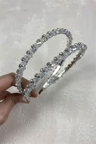 الجملة صف مزدوج قطع كريستال الشعر التبعي تاج الزفاف