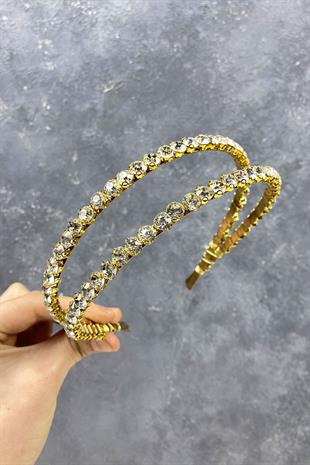 الجملة صف مزدوج لامعة حجر الشعر التبعي تاج الزفاف