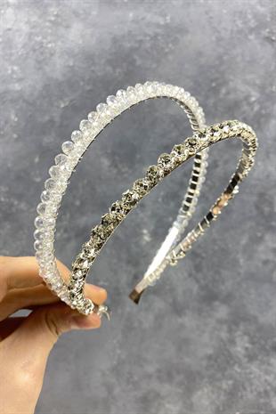 الجملة حجر صف مزدوج كريستال الشعر التبعي تاج الزفاف