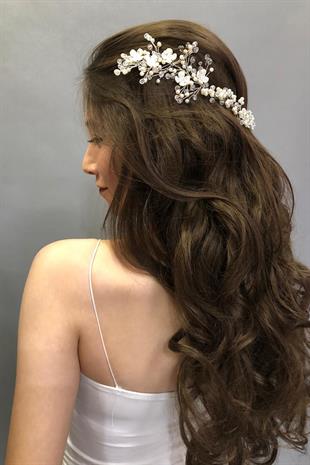 الجملة مزدوجة من جانب السهم اللؤلؤ الزفاف ملحقات الشعر