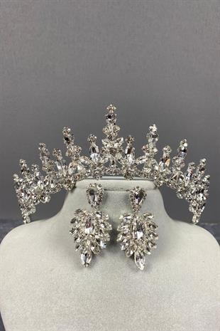 الجملة تاج الزفاف طباخ ومجموعة القرط المكوك