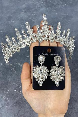 الجملة تاج الزفاف طباخ ومجموعة القرط المكوك