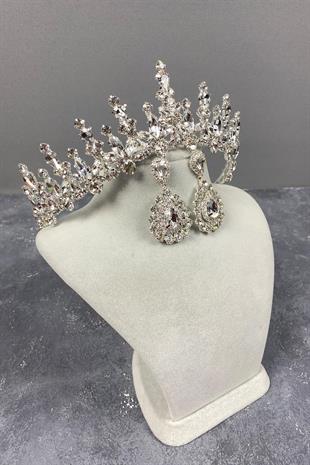 الجملة تاج الزفاف طباخ ومجموعة القرط المكوك