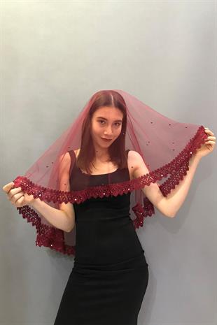 الجملة لاسي ستون الحجاب الزفاف الوجه