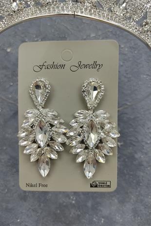 Wholesale Dilruba Model Bridal Crown and Drop Stone Earrings