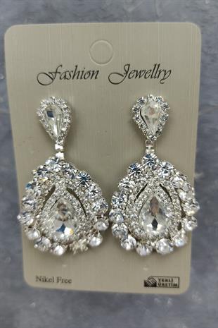 Wholesale Dilruba Model Bridal Crown and Shuttle Stone Earrings
