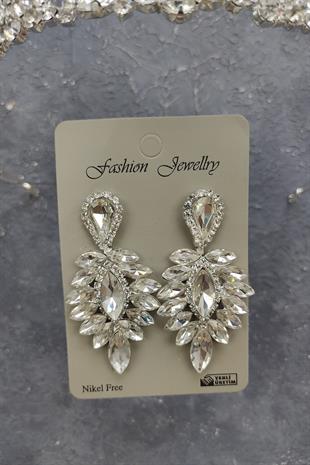 Wholesale Ela Model Bridal Crown and Drop Stone Earrings