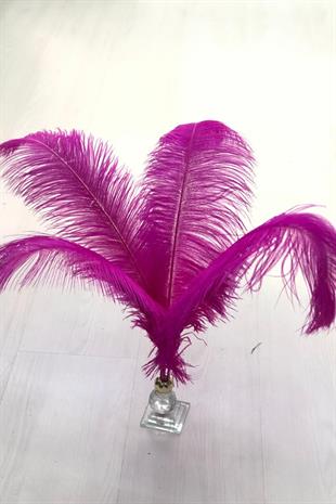 الجملة ريش نعام فوشيا 45-50 سم 1 قطعة