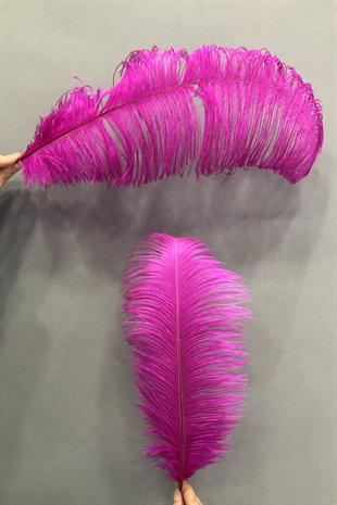 الجملة ريش نعام فوشيا 45-50 سم 1 قطعة