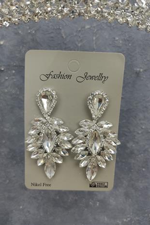 Wholesale Gatria Model Bridal Crown and Drop Stone Earrings