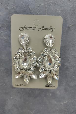 Wholesale Gatria Model Bridal Crown and Shuttle Drop Stone Earrings
