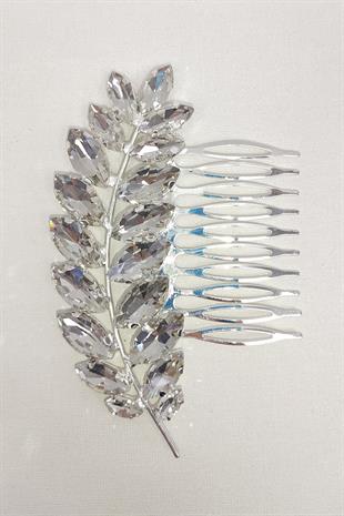 الجملة مقطع الشعر الزفاف مع حجر الكريستال ومشط 1 قطعة