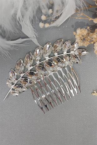 الجملة مقطع الشعر الزفاف مع حجر الكريستال ومشط 2 قطعة