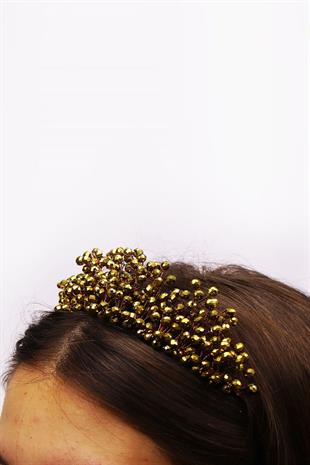 الجملة لون الذهب الأميرة نموذج تاج الزفاف