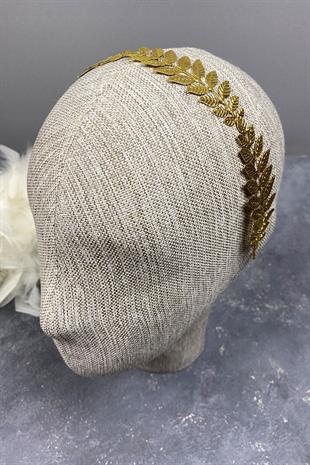 الجملة لون الذهب معدن رقيق تصميم أوراق الزفاف تاج الشعر التبعي