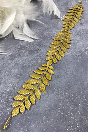 الجملة لون الذهب معدن رقيق تصميم أوراق الزفاف تاج الشعر التبعي