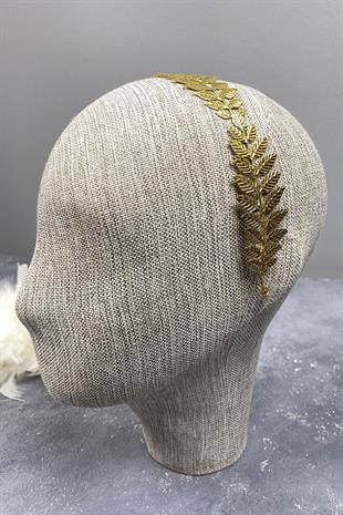 الجملة لون الذهب معدن رقيق تصميم أوراق الزفاف تاج الشعر التبعي