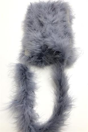 الجملة ريش ثعلب رمادي سميك 1 متر