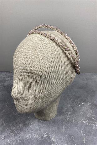 الجملة تصميم الوردة المتربة مطرز يدويا الداليا تاج الزفاف صف مزدوج