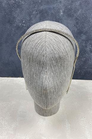 الجملة الفضة صف مزدوج المتدلية الزفاف تاج الشعر التبعي