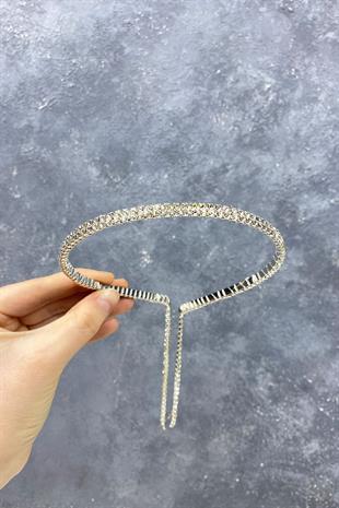 الجملة الفضة صف مزدوج المتدلية الزفاف تاج الشعر التبعي