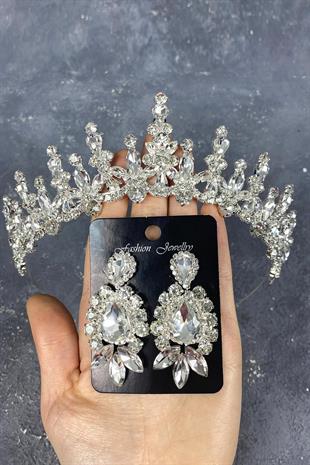 الجملة تاج الزفاف طباخ الفضة والأقراط المكوك