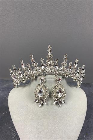 الجملة تاج الزفاف طباخ الفضة والأقراط المكوك