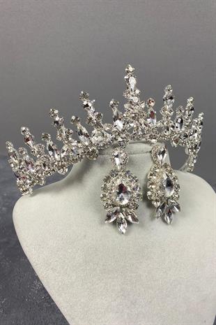 الجملة تاج الزفاف طباخ الفضة والأقراط المكوك