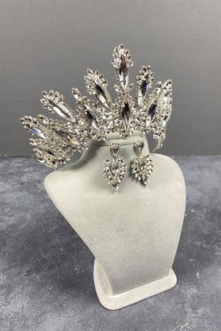 الجملة فضة داليا ارتفاع حجر الزفاف ولي العهد المكوك مجموعة القرط