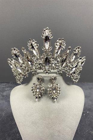 الجملة فضة داليا ارتفاع حجر الزفاف ولي العهد المكوك مجموعة القرط