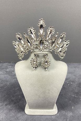 الجملة فضة داليا ارتفاع حجر الزفاف ولي العهد المكوك مجموعة القرط