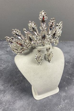 الجملة فضة داليا ارتفاع حجر الزفاف ولي العهد المكوك مجموعة القرط