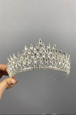 الجملة الفضة قطرة 3D تاج الزفاف