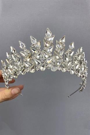 الجملة الفضة قطرة سوبرا تاج الزفاف