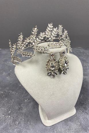 الجملة الفضة ديلانا ليف متفرعة ملحقات الشعر الزفاف وإسقاط أقراط فستان السهرة