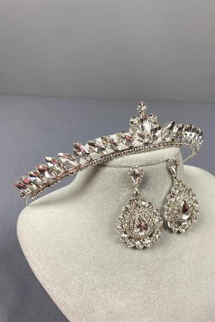 الجملة الفضة تاج الزفاف اللجنة الاقتصادية لأوروبا وإسقاط مجموعة القرط المكوك