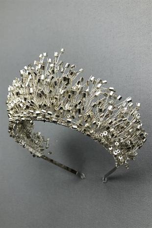 Wholesale Silver Gray Rigel Crystal Stone Henna and Bridal Crown