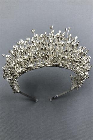 Wholesale Silver Gray Rigel Crystal Stone Henna and Bridal Crown