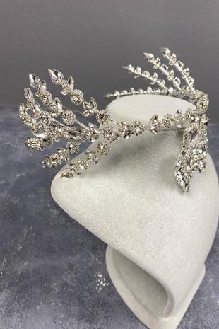 الجملة الفضة الهيلينية الزفاف تاج الحناء ومجموعة القرط حجر المكوك