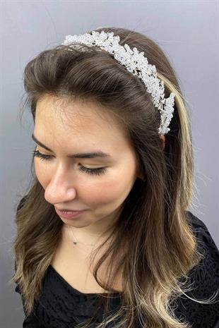 الجملة فضية اللون كارمن تاج الزفاف