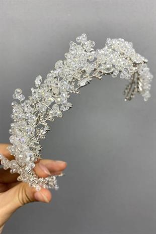 الجملة فضية اللون كارمن تاج الزفاف