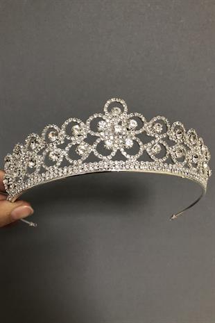 الجملة اللون الفضي نمط الأزهار تاج الزفاف