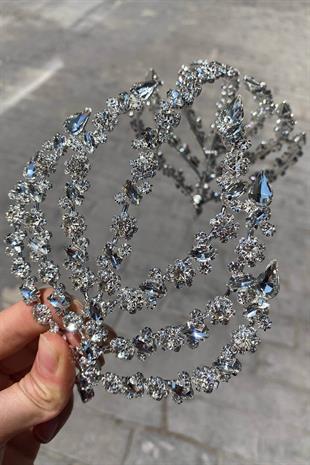 الجملة اللون الفضي جهين هيلين الشعر التبعي تاج الزفاف