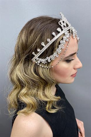 الجملة فضية اللون Hürrem تاج الحناء الزفاف