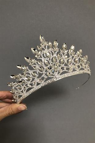 الجملة فضية اللون ليني نموذج تاج الزفاف